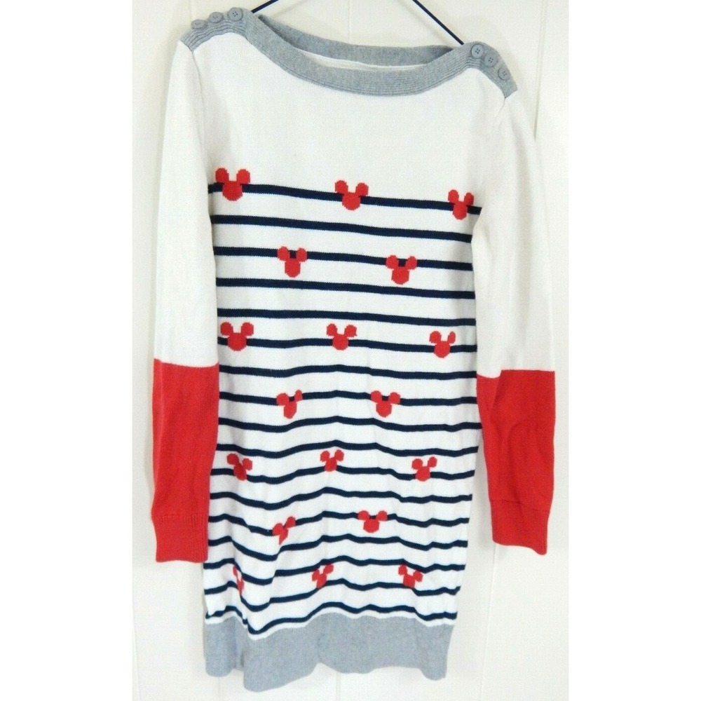 Gap Kids Sweater Dress Disney Mickey Mouse Nautical Stripe EUC